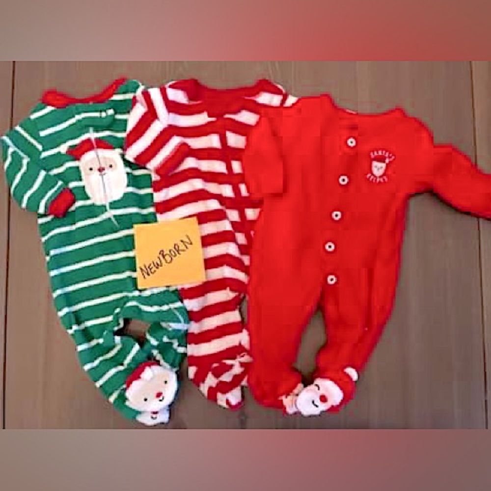 Carter’s Newborn Christmas Holiday Baby Onesie Footie Pajamas